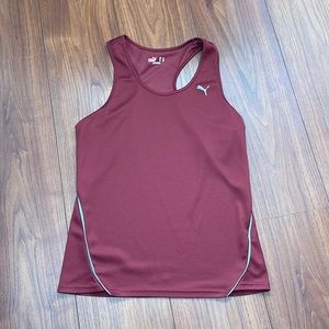 Puma tank top red burgundy color w gray size L but fits more like M or even S